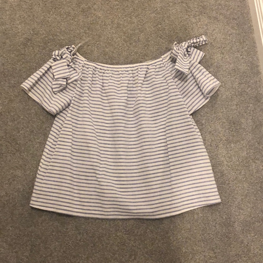 Striped off the shoulder top